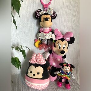 DISNEY Minnie Mouse lot 4 stuffed plush toys-  Squishmallow baby activity toys